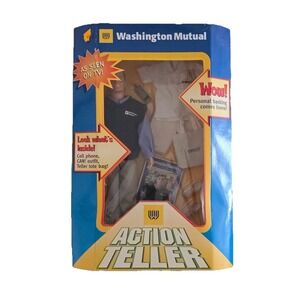 Washington Mutual Action Teller Collectible Male Doll 1999 Vintage NEW